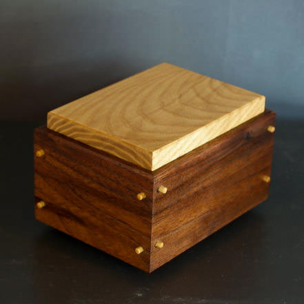 Doweled corner walnut and ash box