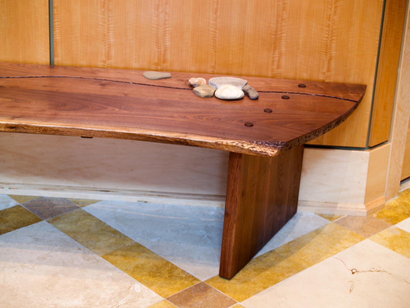 Walnut Bench detail view